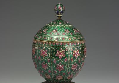 图片[3]-Gilt silver champleve lidded jar with ruby inlay, 18th century, Mughal empire-China Archive